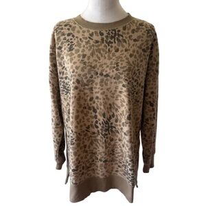 Old Navy Tan and Brown Boxy Hoodie shirt